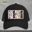 Respect Wood License Plate Art Novelty License Plate Hat Mesh / Black