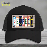 Respect Wood License Plate Art Novelty License Plate Hat Mesh / Black