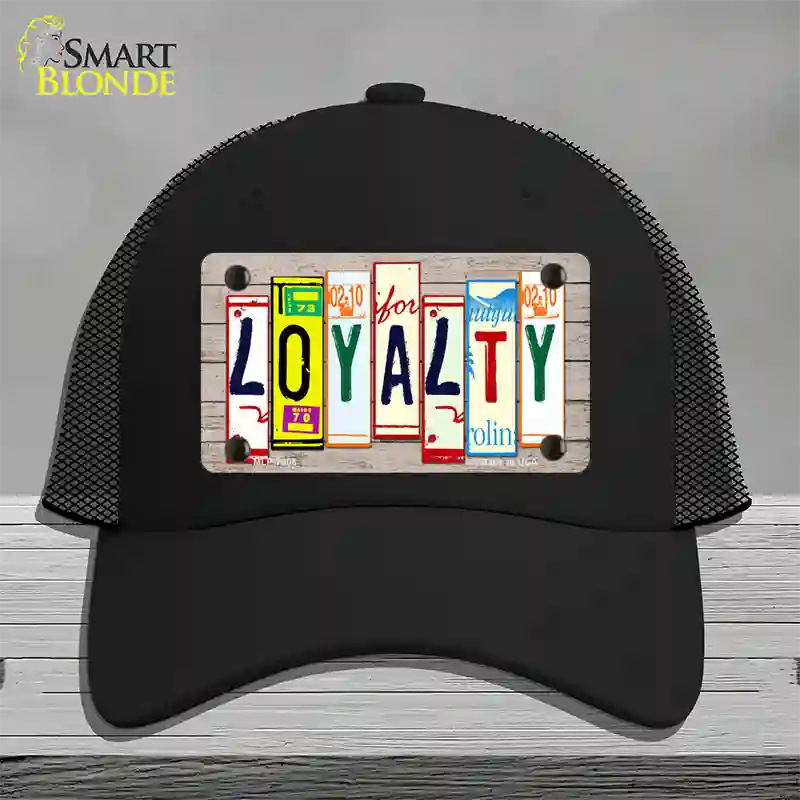 Loyalty Wood License Plate Art Novelty License Plate Hat Mesh / Black