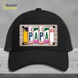 Papa Wood License Plate Art Novelty License Plate Hat Mesh / Black