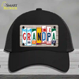 Grandpa Wood License Plate Art Novelty License Plate Hat Mesh / Black