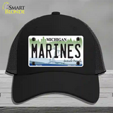 Marines Michigan Novelty License Plate Hat Mesh / Black