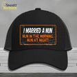 I Married A Nun Novelty License Plate Hat Mesh / Black