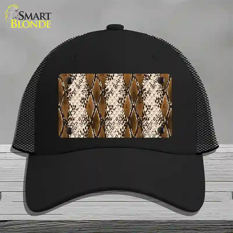 Snake Print Novelty License Plate Hat Mesh / Black