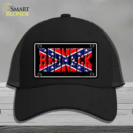 Redneck Confederate Flag Black Novelty License Plate Hat Mesh / Black