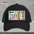 Married Wood License Plate Art Novelty License Plate Hat Mesh / Black