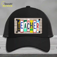 Teacher Wood License Plate Art Novelty License Plate Hat Mesh / Black