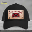 Save Our Flag Confederate Novelty License Plate Hat Mesh / Black