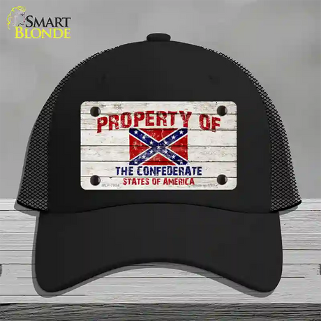 Property Of Confederate States Novelty License Plate Hat Mesh / Black