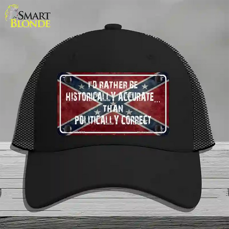 Historically Accurate Novelty License Plate Hat Mesh / Black