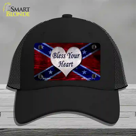 Bless Your Heart Novelty License Plate Hat Mesh / Black