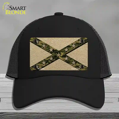 Confederate Stripes Camo Novelty License Plate Hat Mesh / Black