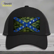 Confederate Stripes Blue Camo Novelty License Plate Hat Mesh / Black