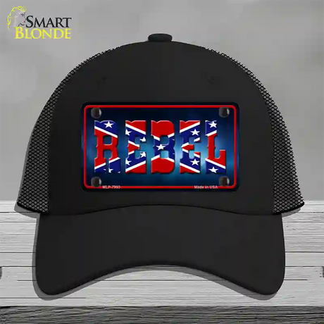 Rebel Novelty License Plate Hat Mesh / Black