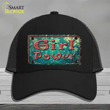 Girl Power Flower Novelty License Plate Hat Mesh / Black