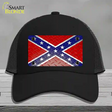 Confederate Flag Diamond Novelty License Plate Hat Mesh / Black