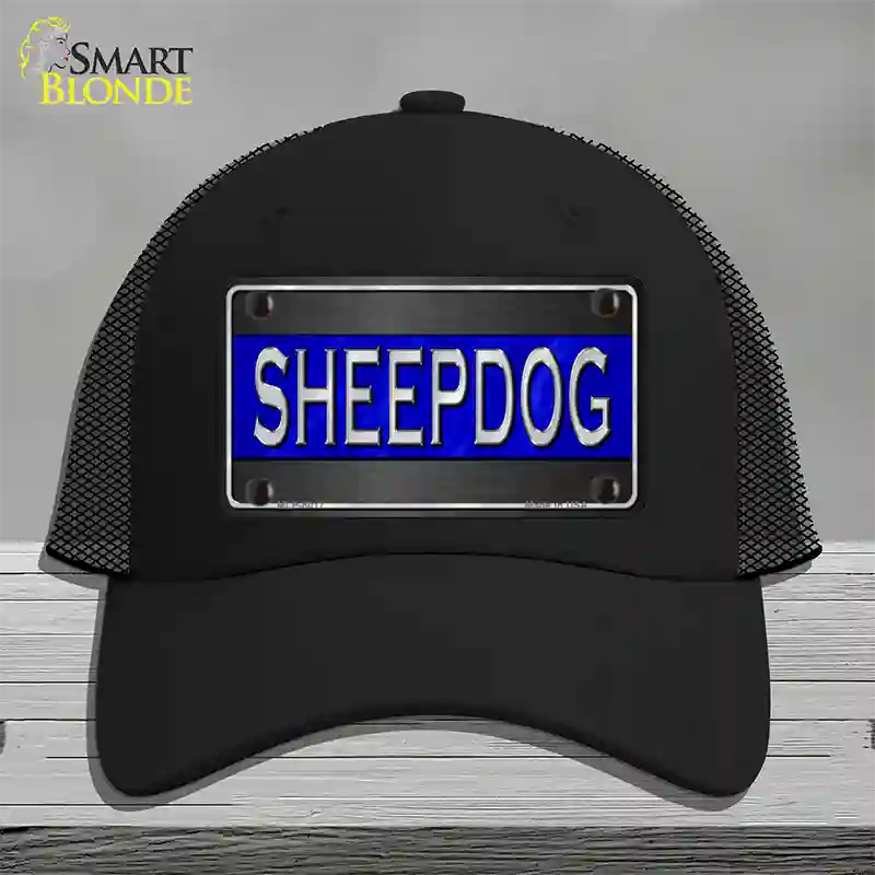 Sheepdog Thin Blue Line Novelty License Plate Hat Mesh / Black