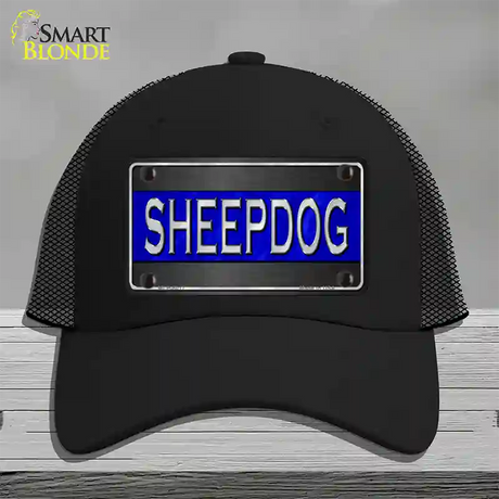 Sheepdog Thin Blue Line Novelty License Plate Hat Mesh / Black