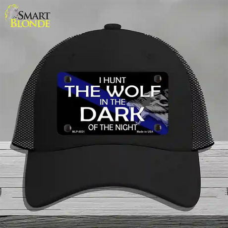 Hunt The Wolf Novelty License Plate Hat Mesh / Black