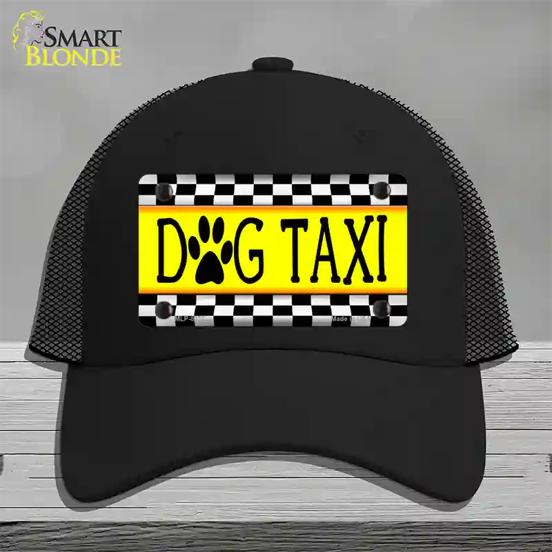 Dog Taxi Novelty License Plate Hat Mesh / Black