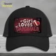 This Girl Loves Her Cardinals Novelty License Plate Hat Mesh / Black