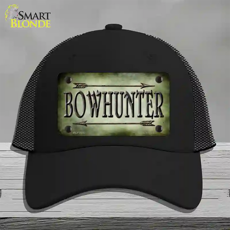 Bowhunter Novelty License Plate Hat Mesh / Black