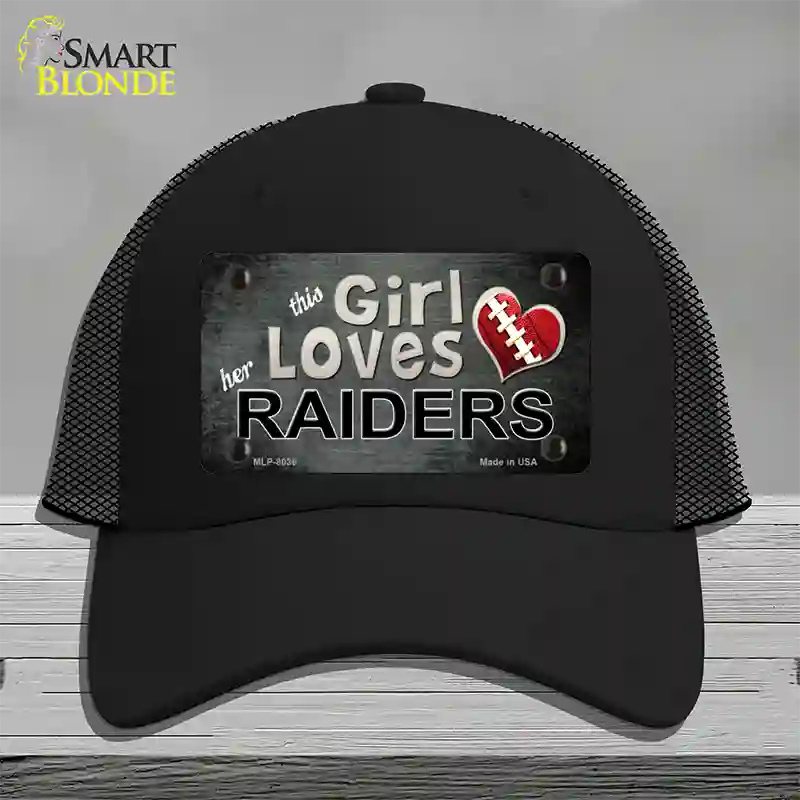 This Girl Loves Her Raiders Novelty License Plate Hat Mesh / Black