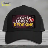 This Girl Loves Her Redskins Novelty License Plate Hat Mesh / Black