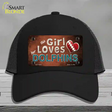 This Girl Loves Her Dolphins Novelty License Plate Hat Mesh / Black