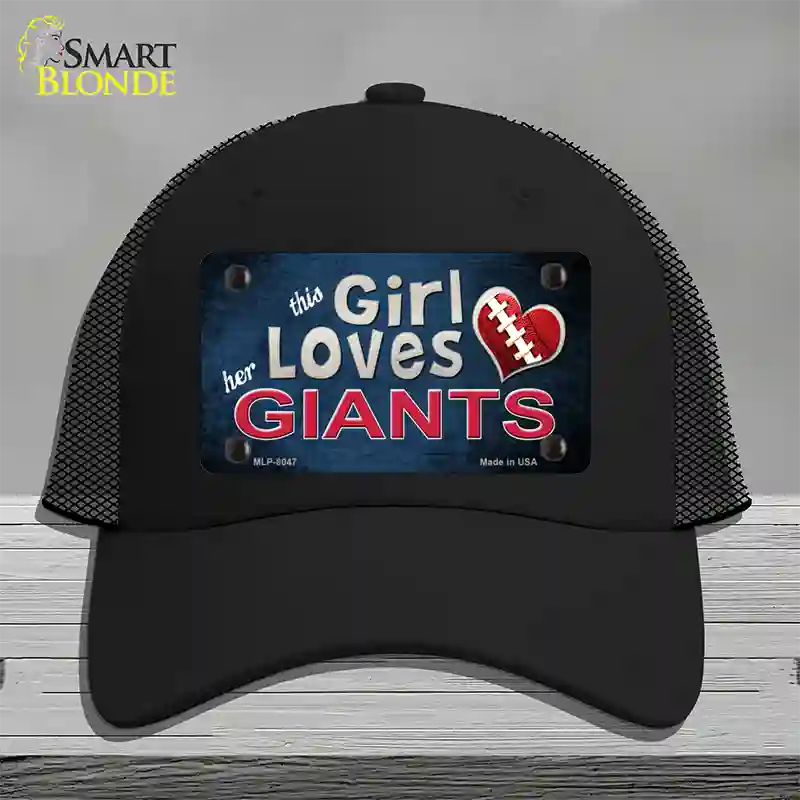 This Girl Loves Her Giants Novelty License Plate Hat Mesh / Black