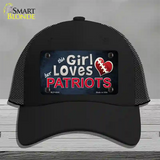 This Girl Loves Her Patriots Novelty License Plate Hat Mesh / Black