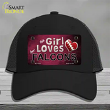 This Girl Loves Her Falcons Novelty License Plate Hat Mesh / Black