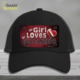 This Girl Loves Her Buccaneers Novelty License Plate Hat Mesh / Black