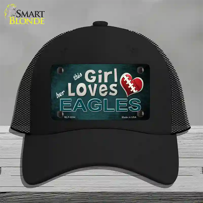 This Girl Loves Her Eagles Novelty License Plate Hat Mesh / Black