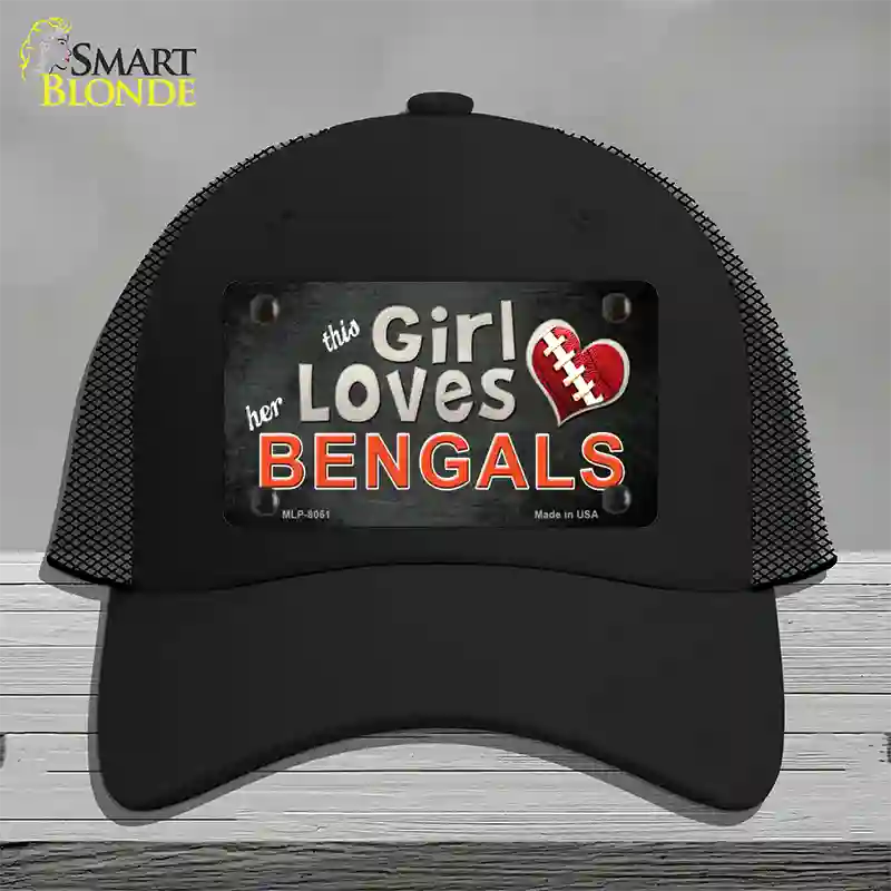 This Girl Loves Her Bengals Novelty License Plate Hat Mesh / Black