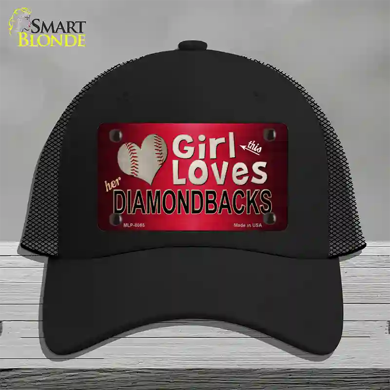 This Girl Loves Her Diamondbacks Novelty License Plate Hat Mesh / Black