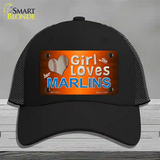 This Girl Loves Her Marlins Novelty License Plate Hat Mesh / Black