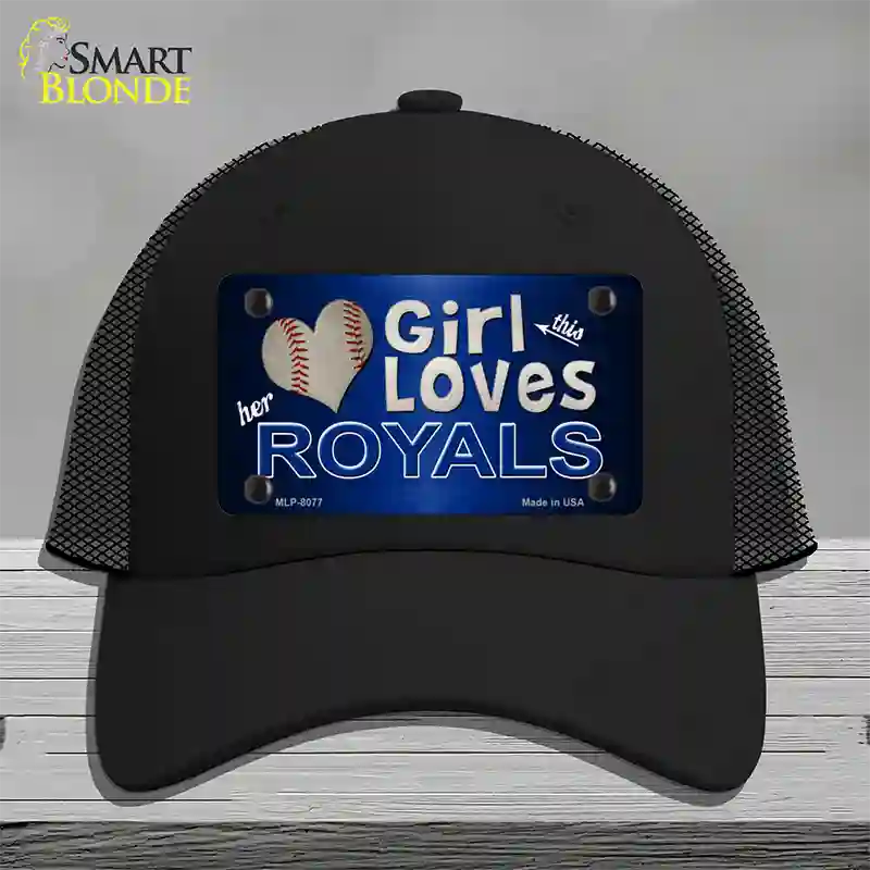 This Girl Loves Her Royals Novelty License Plate Hat Mesh / Black