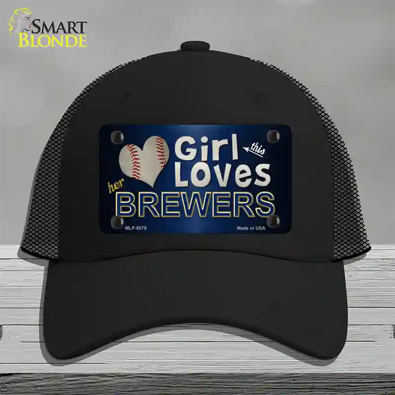 This Girl Loves Her Brewers Novelty License Plate Hat Mesh / Black