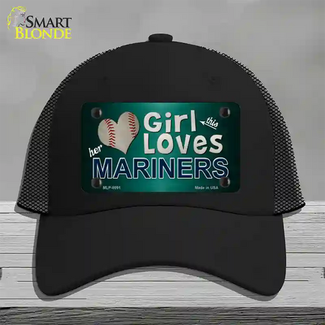 This Girl Loves Her Mariners Novelty License Plate Hat Mesh / Black