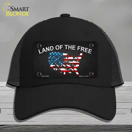 Land Of The Free Novelty License Plate Hat Mesh / Black