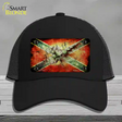 Confederate Flag Rusted Novelty License Plate Hat Mesh / Black