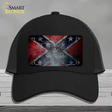 Confederate Flag Scratched Novelty License Plate Hat Mesh / Black