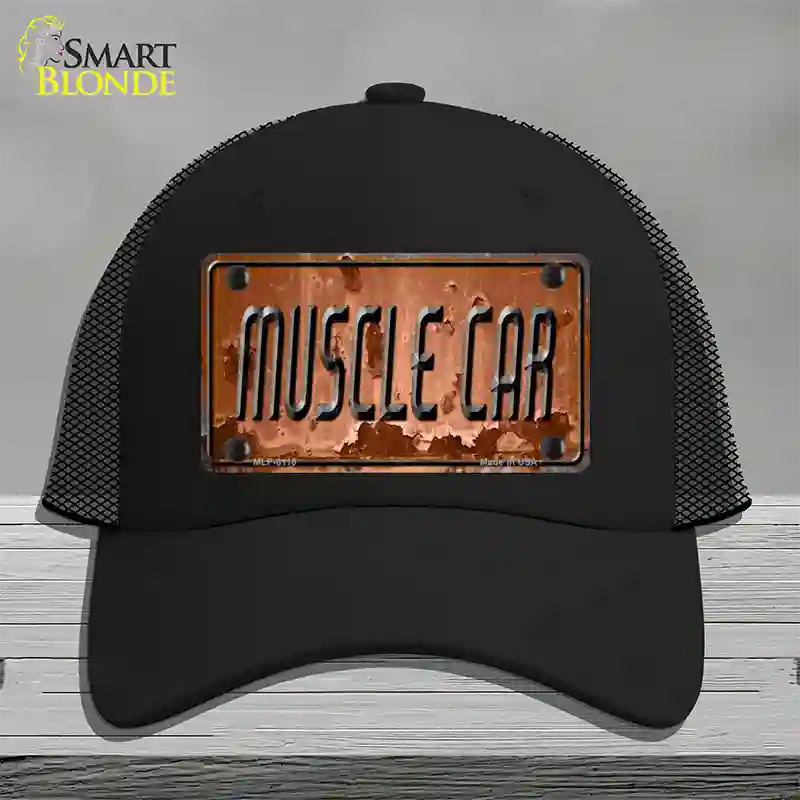 Muscle Car Novelty License Plate Hat Mesh / Black