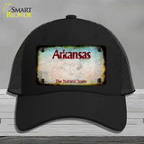 Arkansas Rusty Blank Novelty License Plate Hat Black Mesh