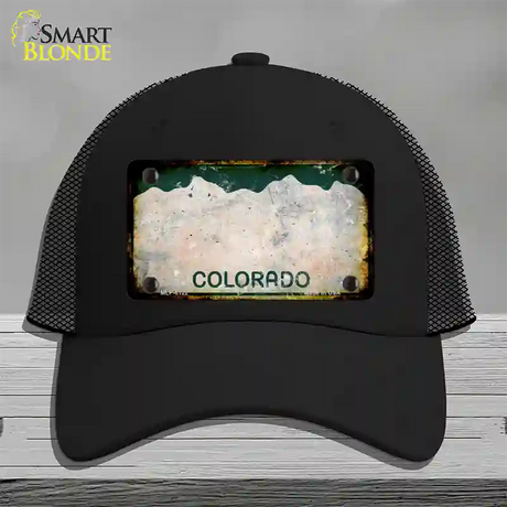 Colorado Rusty Blank Novelty License Plate Hat Mesh / Black