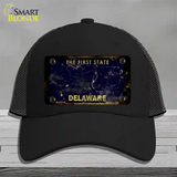 Delaware Rusty Blank Novelty License Plate Hat Mesh / Black