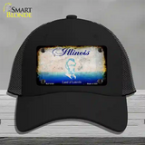 Illinois Rusty Blank Novelty License Plate Hat Mesh / Black