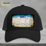 Iowa Rusty Blank Novelty License Plate Hat Mesh / Black