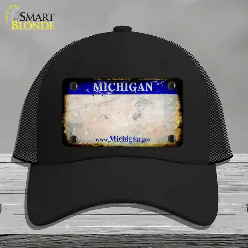 Michigan Gov Rusty Blank Novelty License Plate Hat Mesh / Black